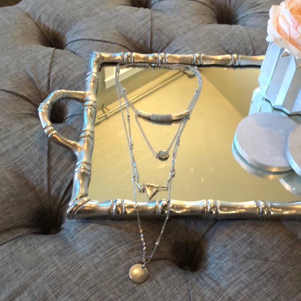 Layered silver necklace